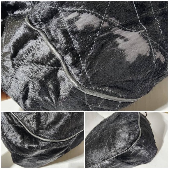 Authentic CHRISTIAN DIOR Quilted Pony Hair Cannage Drawstring Bucket  Bag - Picture 5 of 7